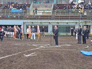 八千代市少年野球連盟第100回令和6年春季市民大会開会式の写真