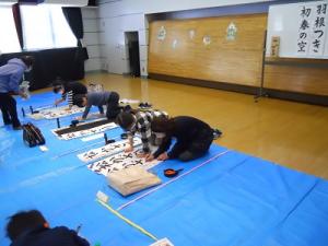 書き初め教室写真