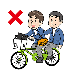 二人乗り禁止イラスト