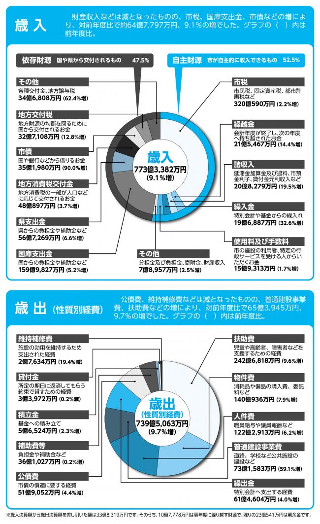 歳入歳出円グラフ