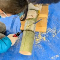 竹灯籠づくりの様子①