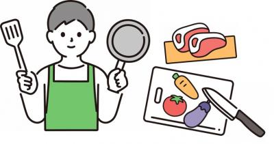 男の料理塾イラスト