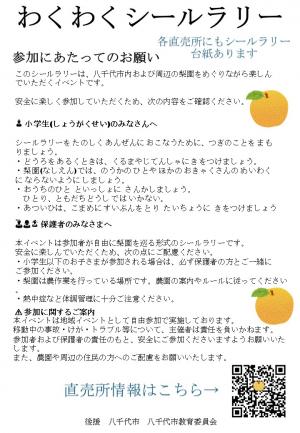 シールラリー注意事項