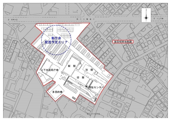 新庁舎の配置図