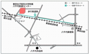 やちよ夜間小児急病センター付近図