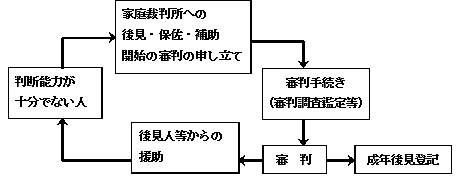 成年後見制度の手続きの流れの画像