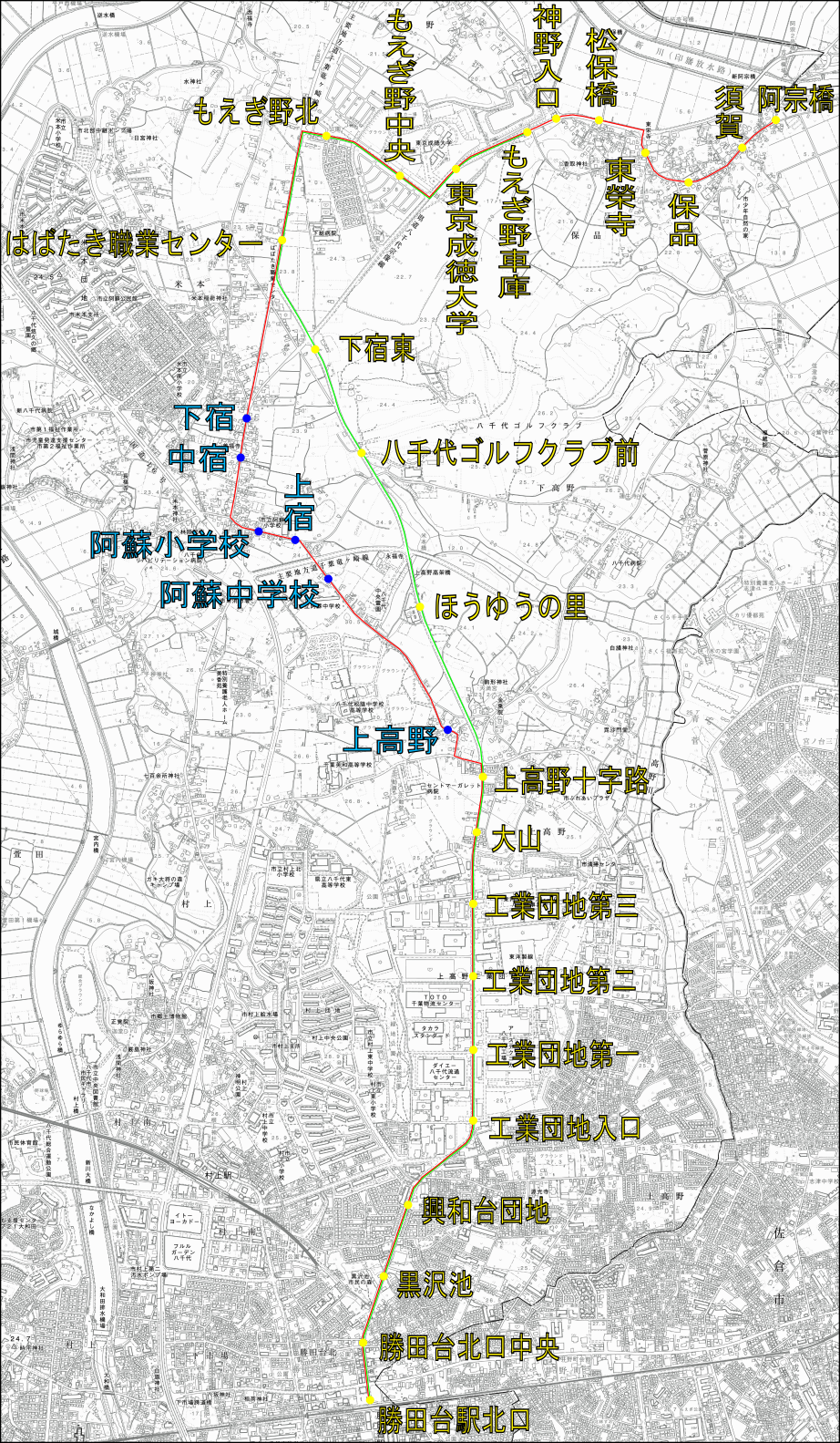 変更前の運行経路（～令和4年9月30日）の画像