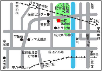 八千代総合運動公園の所在地地図