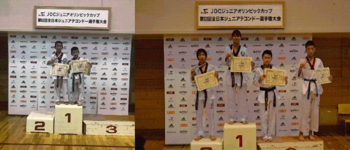 優勝したトゥムニマグナイ兄弟と須崎裕次郎選手