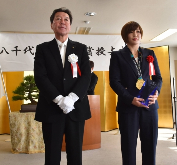 市民栄誉賞を受賞された角田さん（3月2日）の画像