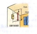 壁の場合、天井から15～50cm以内